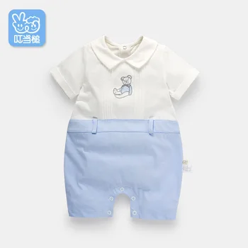 

Dinstry Baby clothes summer newborn short-sleeved new born baby cartoon bear infant romper