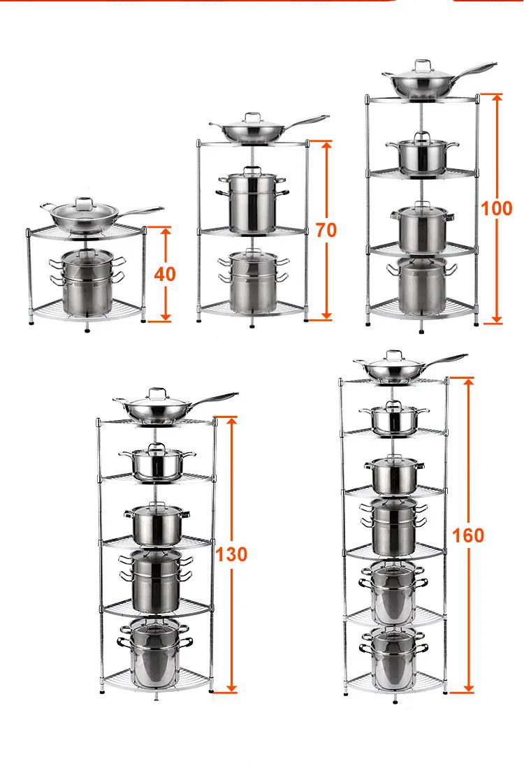 Кухонная стойка для кастрюли из нержавеющей стали, стойка для кастрюли, полка, утолщение треугольной многоцелевой вентилятор из нержавеющей стали-форменный горшочек ra