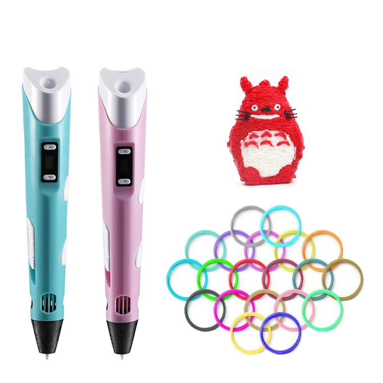 

KYY 3D Pen LED Screen DIY 3D Printing Pen 100m ABS Filament Creative Toy Gift For Kids Design Drawing
