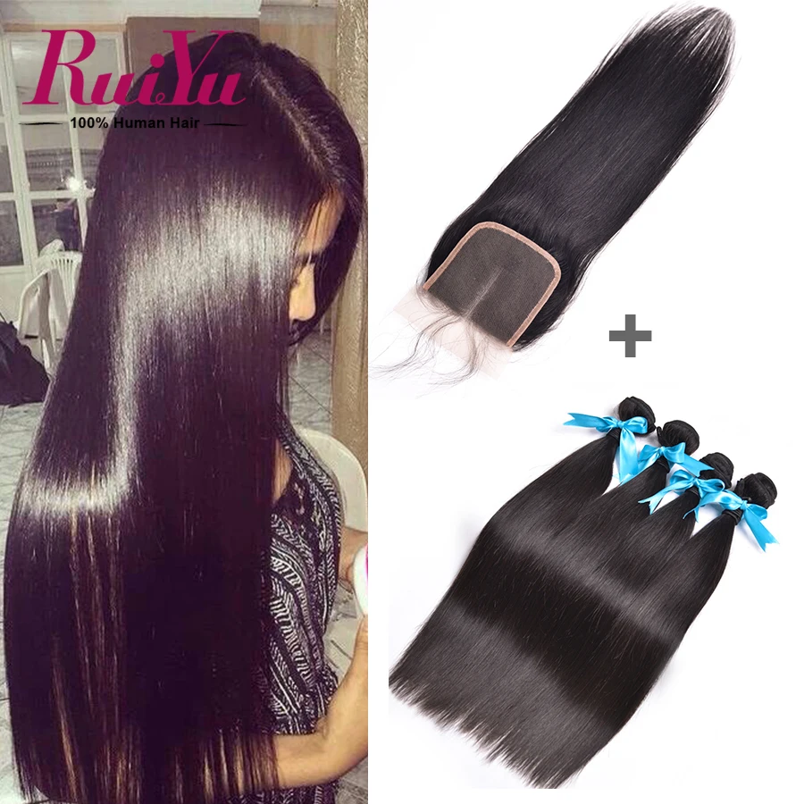 Peruvian Virgin Hair With Closure 3 Bundles Human Hair With Closure 7A Unprocessed Peruvian Straight Virgin Hair With Closure