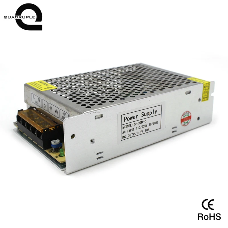 

Quadruple Transformers DC5V 10A 50W AC110V-220V High Quality Power Supply transformer Driver for LED Strip