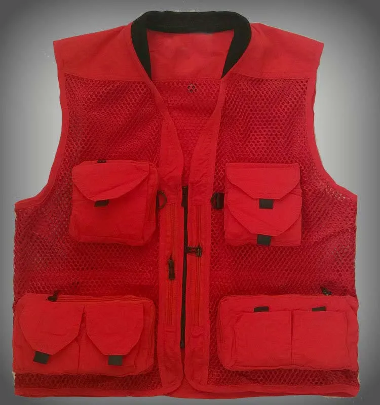 

Man's Summer Photography Vest Multi Pockets Breathable Mesh Waistcoat Director Reporter Adversting Vest Men Working Wear VT-086