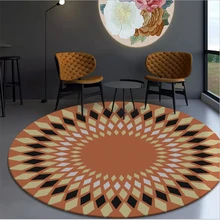 AOVOLL ковер для детской комнаты скандинавский оранжевый круглый ковер с узором для гостиной спальни ковер украшение дома из полиэстера