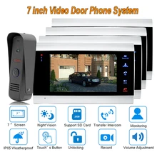 2017 7″ TFT Video Door Phone Intercom Doorbell Home Security Camera Monitor Night Vision Intercom Doorphone ip65 Rainproof 1V4