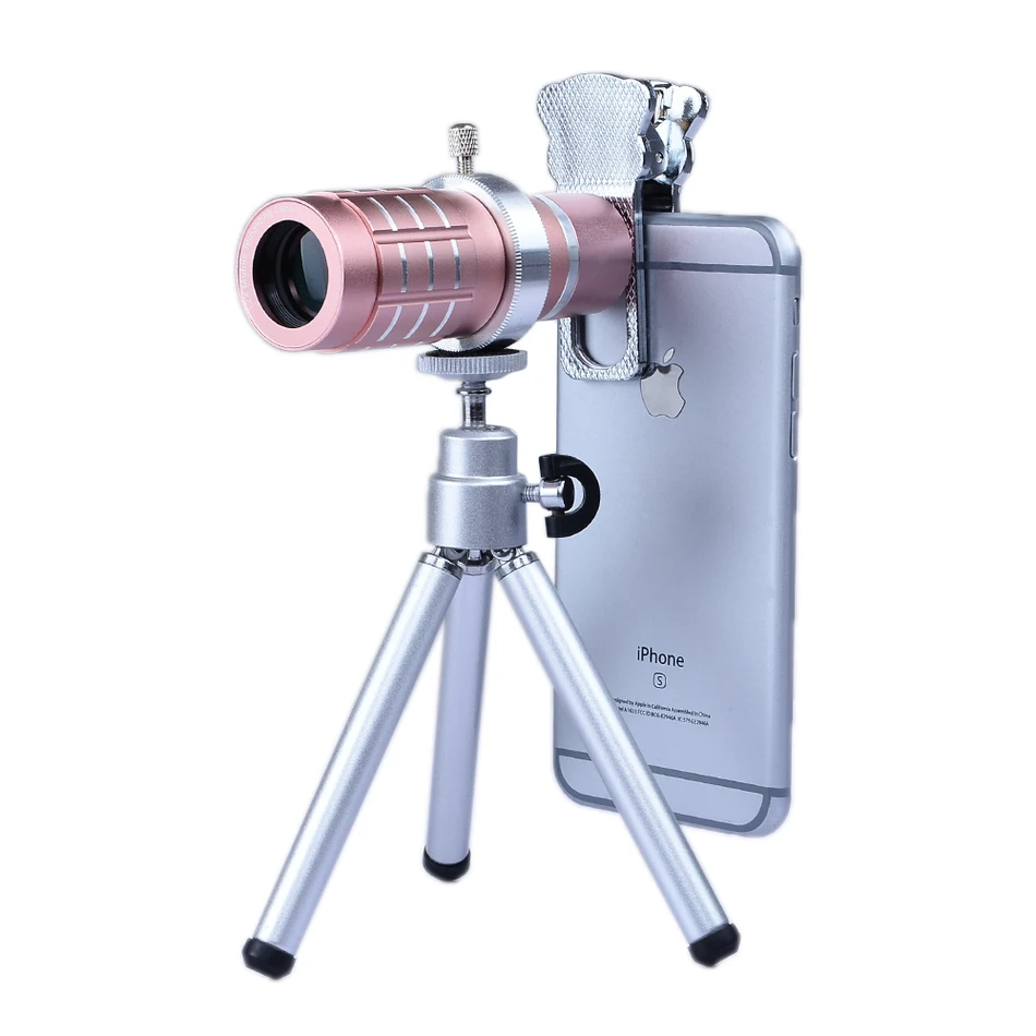 

2017 Universal Clips 6in1 Phone Camera Lentes kit 12x Optical TelephotoTelescope Lens Zoom Lenses For iPhone Xiaomi Samsung HTC