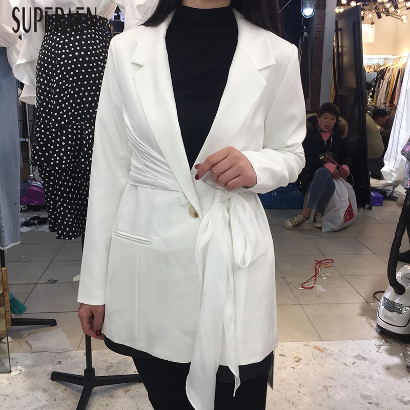 

SuperAen 2019 New Korean Style Slim Suit Jacket Solid Color Spring and Autumn Women Jacket Temperament Wild Women Clothing