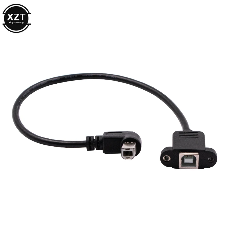 

High Quality Right Angle 30CM USB Type B male to USB B female Printer Panel Mount Extension Sync Cable Cord