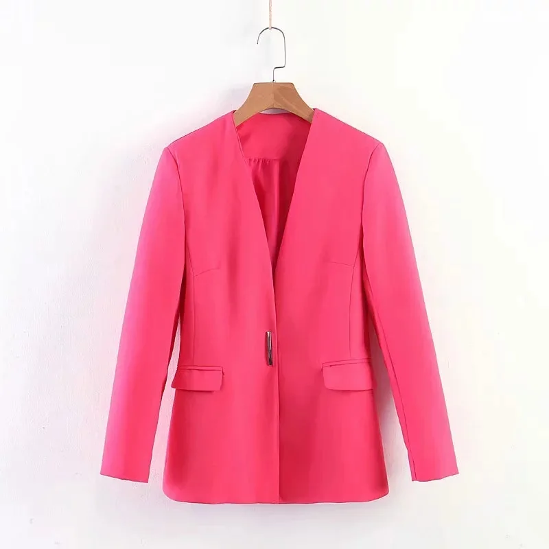 

European and American wind spring 2019 new women's leisure coat 02247691630 I show thin metal decoration suit