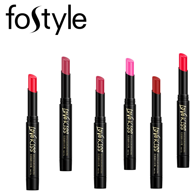 Fostyle Brand Makeup Korean Cosmetics Red Lips Matte Long Lasting Lipstick Set Nude Black Mate Pencil |