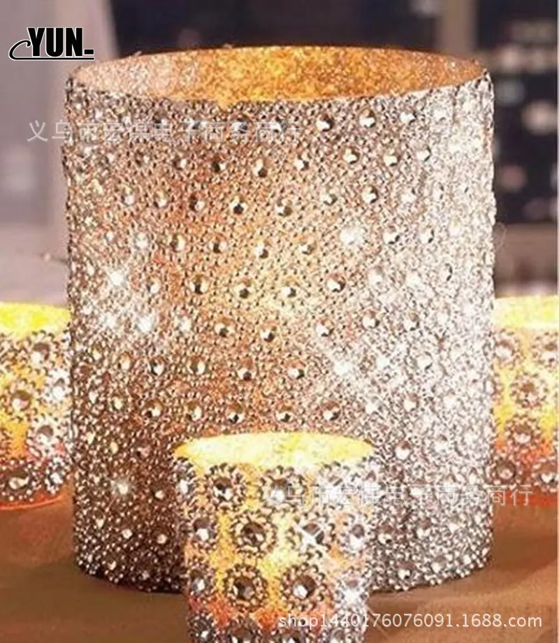 10 yards plastic environmental protection 6 rows of sunflower flower silver hollow diamond jewelry accessories 7D (23)