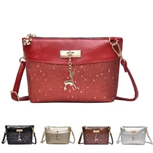 Сумки через плечо для женщин модные женские шикарные блестки лоскут сумки милые олень через плечо сумки Canta mochilas