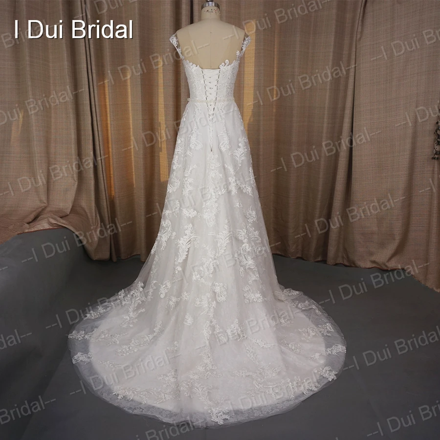 Кружевное Свадебное платье А силуэта с рукавом крылышком|bridal gown|wedding dress realwedding real