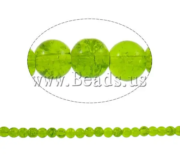 Free shipping!!!Crackle Glass Beads Cheap Jewelry Fashion Round apple green 8mm Hole:Approx 1mm Length:Approx 31.5 Inch | Украшения и