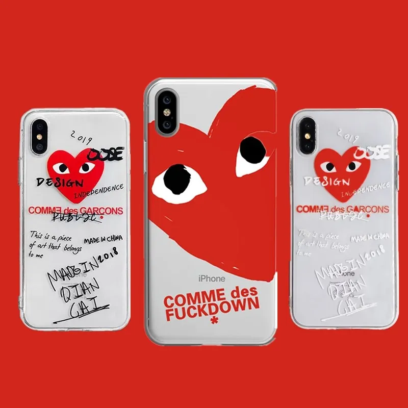 

Love CDG Play Comme des Garcons For iphone 7 5 5s se Case For iphone 6 8 6s 6 s Case For iphone X XS Max XR 7 8 Plus Case Cover