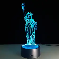 USB LED 3D лампа Беспроводной Батарея LED Бра дети лампы Спальня прикроватной тумбочке Настольные лампы мини-светодиодные фонари Батарея