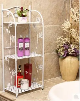 

European wrought iron bathroom shelf floor bathroom basin shelf bathroom storage rack