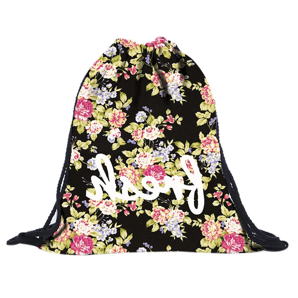

Splendid Original Polyester Travel Women Backpack Waterproof Back Pack Drawstring Bag Foldable Printing Backpack Men