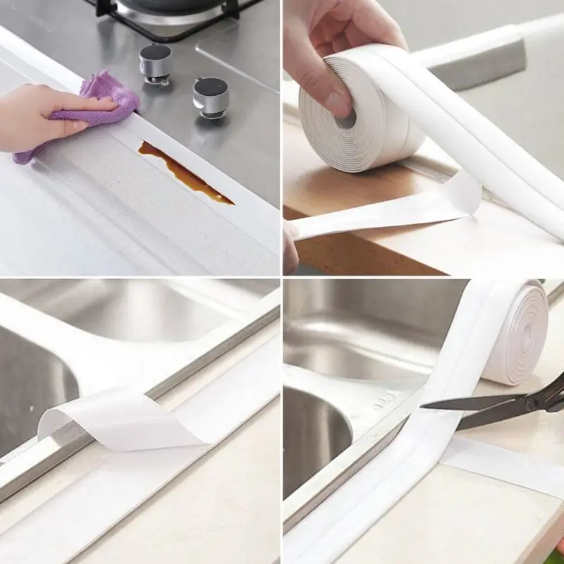 

Kitchen Bathroom Waterproof Wall Sealing Tape Moldproof Adhesive Tapes Drop ShiP