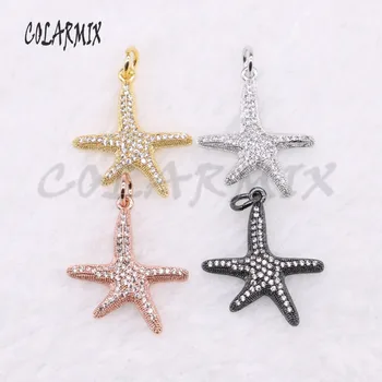 

Wholesale jewelry charms zircon starfish charms wholesale meta star pendant for jewelry making gift for lady 4573