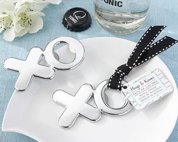 

100pcs/lot wedding favor and giveaways for guest -- "Hugs & Kisses from Mr. & Mrs"Chrome XO Bottle Opener party souvenir gift