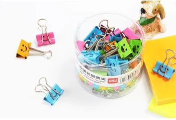 

deli 8496 purse liras cartoon purse smiley long purse 32mm clamours tube good day smile binder clips