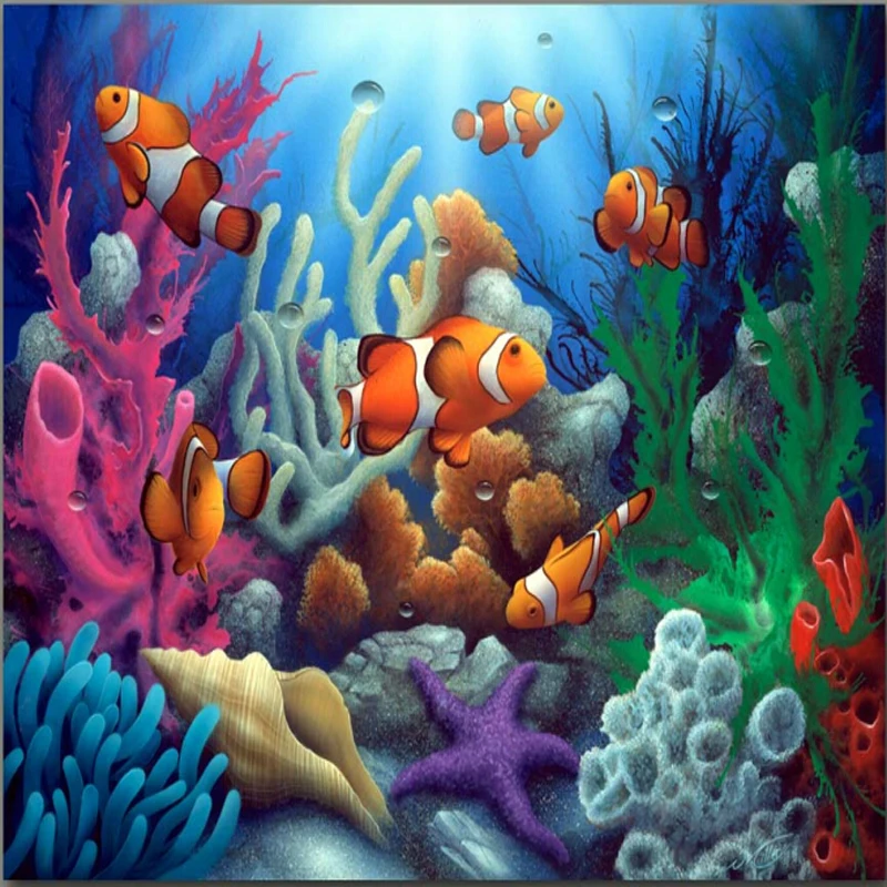 Lucky colorful fish painting by numbers vintage home decor