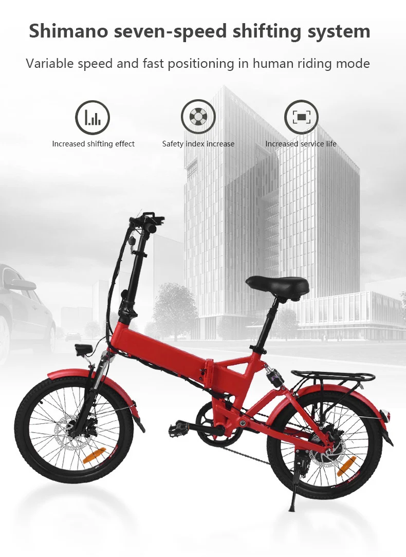 Perfect MEIYATU portable foldable Red adult Electric Power bike Belt 250w Lithium Battery Bicycle With pedal ebike LOVELION EU scooter 5