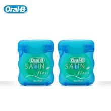 OralB Cool Mint FlossSATIN Dental Floss Teeth Deep Clean Oral Hygiene Comfortable Waxed Flat Thread Flosser50m