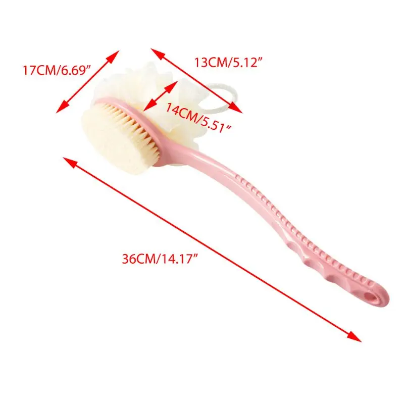 2 в 1 длинная ручка для ванны и душа для тела щетка с сетчатая губка отшелушивающая кожа отшелушивающая спина скруббер Массаж мягкая щетина