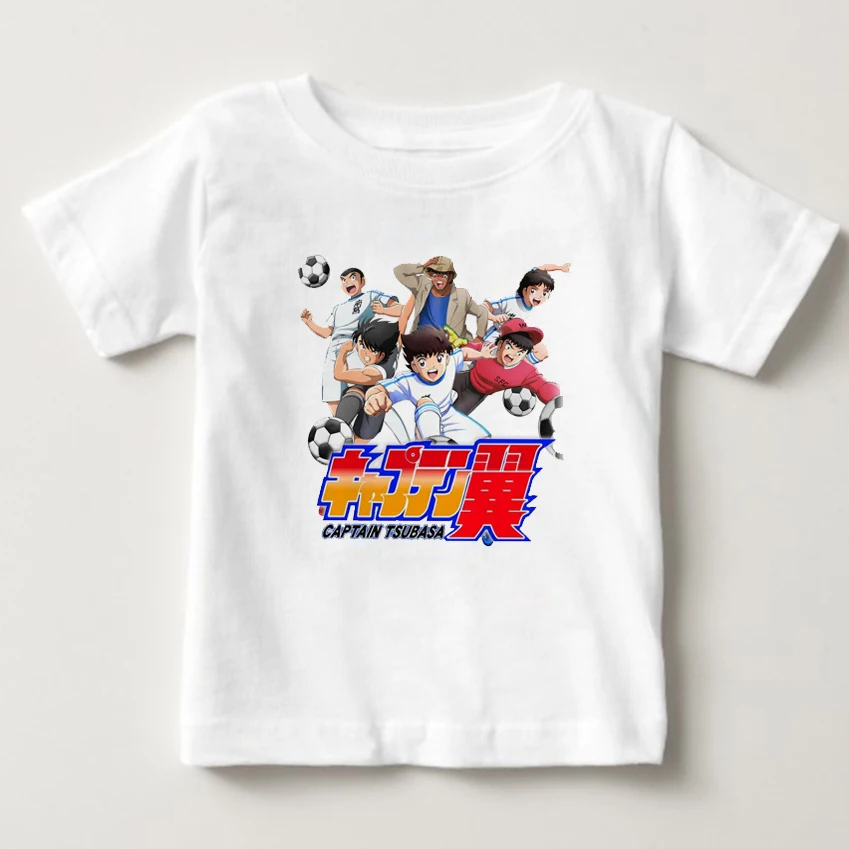Футболка с рисунком из мультфильма «Капитан Цубаса» Детская футболка с короткими рукавами для отдыха футболки для мальчиков и девочек, От 3 до 8 лет NN