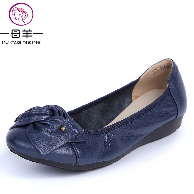 Women Flats 2017 Fashion Shoes Woman Loafers women Genuine Leather Casual Flat Shoes Soft Comfortable Women