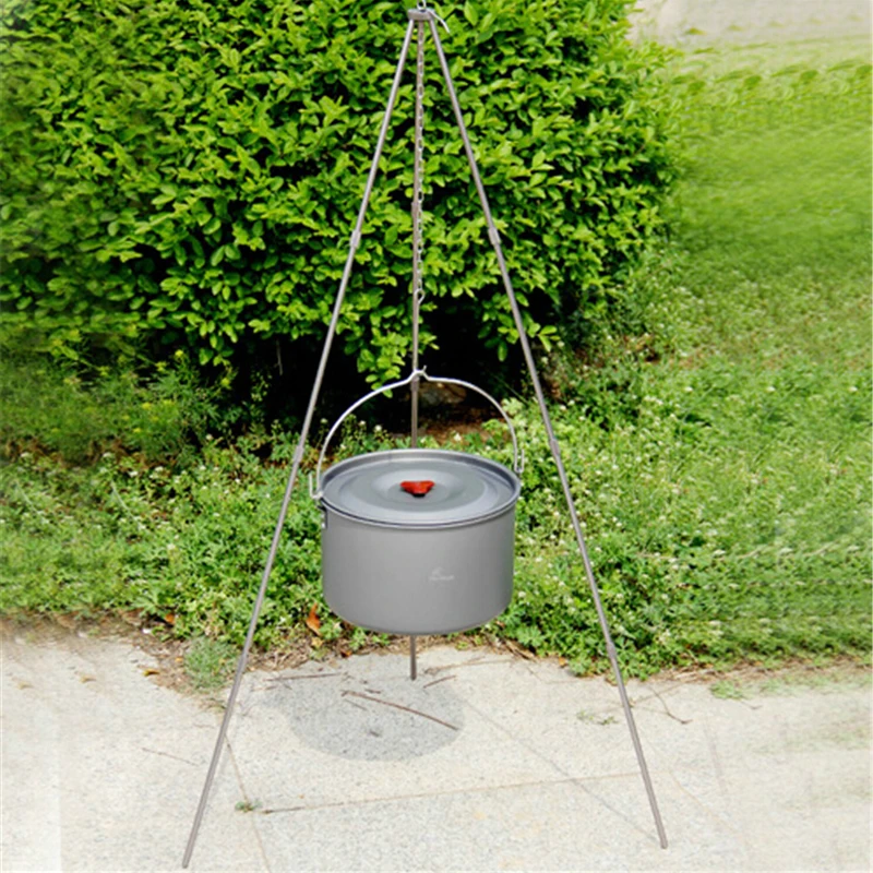 Portable Grill Tripod Outdoor Camping Holder Picnic Cooking Hanging Pot 