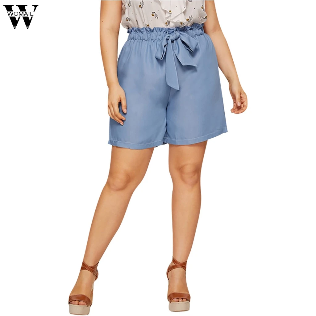 

Womail 2019 Plus Size Short Women's Summer Casual Solid Slim Sexy Loose Comfortable Shorts For Ladies June5 Pantalones cortos