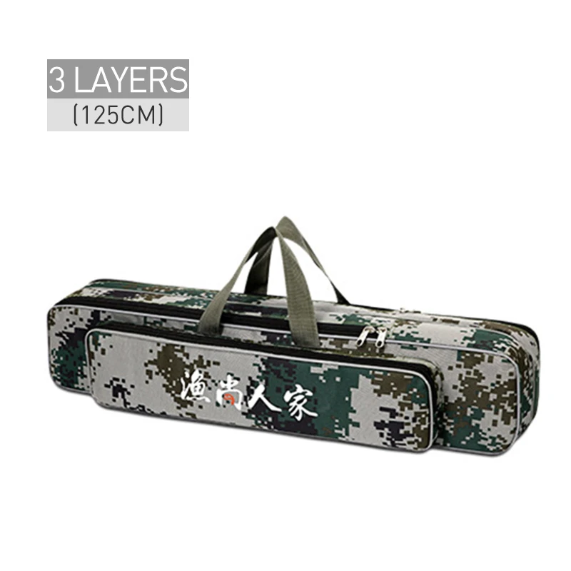 Bolsa de Pesca Vara de Pesca Multifuncional ao ar Ombro Portátil Bolsa - 3 Camada 80 90 120cm Armazenamento Livre Xa75g Mão 2 34 90 120cm armazenamento multifuncional ao ar livre saco xa75g