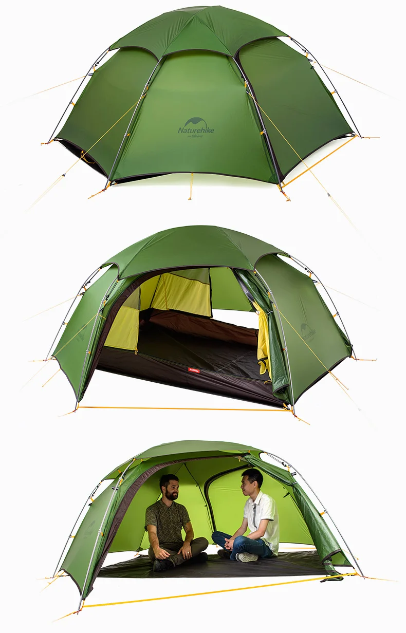 DHL,, Naturehike, облако, пик, 2 шестиугольные сверхлегкие палатки, 2 человека, для улицы, кемпинга, туризма, 4 сезона, двухслойная ветрозащитная палатка