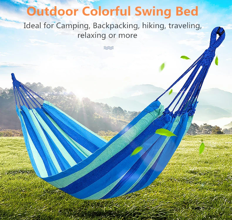 Trackman TM6413 Portable Camping Hammock Travel Mat Outdoor Cotton Polyester Swing Bed Sleeping Bag