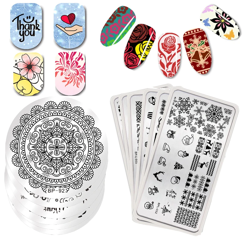 

BORN PRETTY 1PC 60 Designs Nail Stamping Plate Lace Flower Geometry Pattern Nail Art Template Manicure Stencil Tools