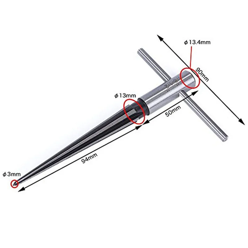 DANIU 3-13 мм Мост Пинхол рук Ример T ручка конический 6 рифленая Chamferc развертывание Столяр резки инструмент