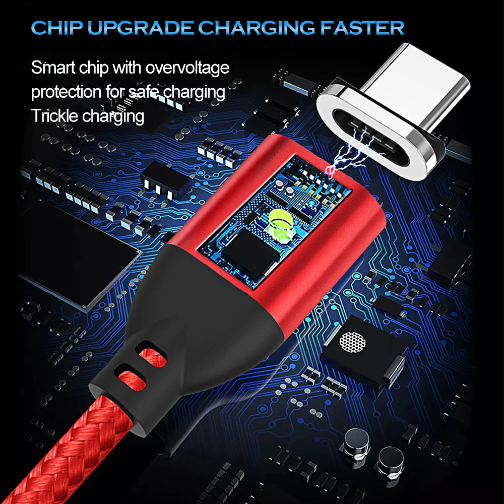 Магнитный usb кабель для зарядки iPhone X XS XR XS MAX Led USB Micro USB C кабель для быстрой зарядки для мобильного телефона samsung шнур для передачи данных