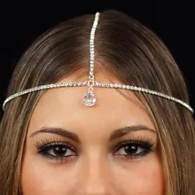 Женские головные цепи с кисточками свадебное украшение для волос индийский Бохо горный хрусталь повязки на голову для свадьбы прикрепление к волосам ювелирные изделия