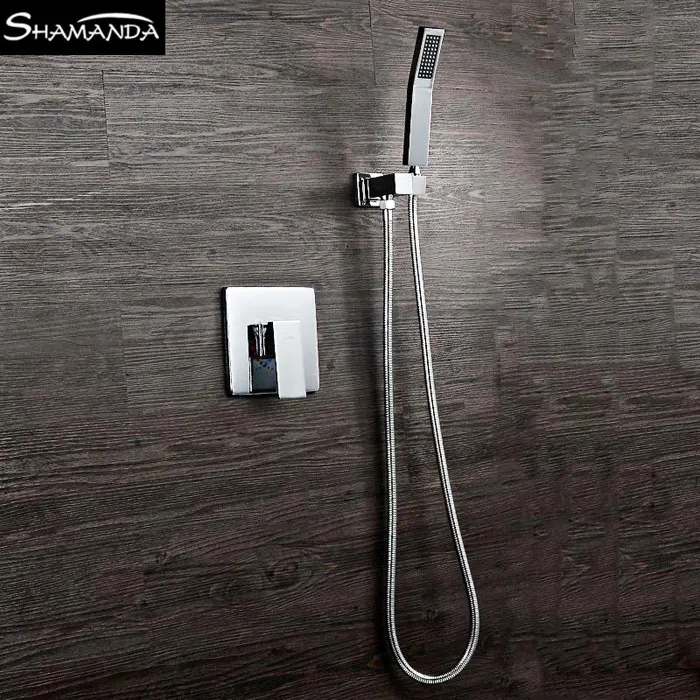 

Free Shipping Concealed Single Function Embedded Box Mixer Valve Round/Square Shower Set with Three Ways Water Hand Shower