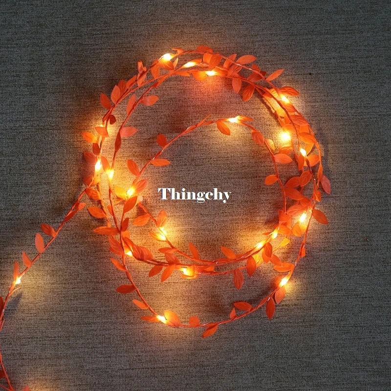 Pequenas Folhas Guirlanda Luz Fio de Cobre Levou Bateria Luzes da Corda para o Casamento de Fadas Floresta Mesa de Natal Partido Home Decoração 13 wire garland