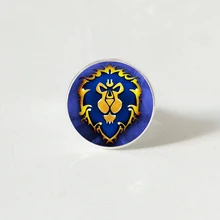 World of Warcraft Charm ring WOW Alliance Horde Banner Flag Logo Glass Cabochon Game for Gamer Souvenir Gift fvip wow for the horde world of warcraft backpack school bags luminous backpacks tribe alliance nylon mochila galaxia