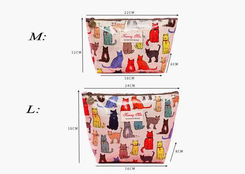 Mara's Dream, модная маленькая Женская водонепроницаемая сумка для косметики с принтом кота, косметичка для путешествий