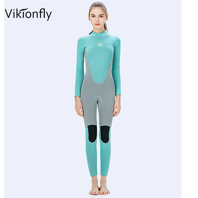 Женский неопреновый гидрокостюм Vikionfly 3 мм с длинным рукавом профессиональный