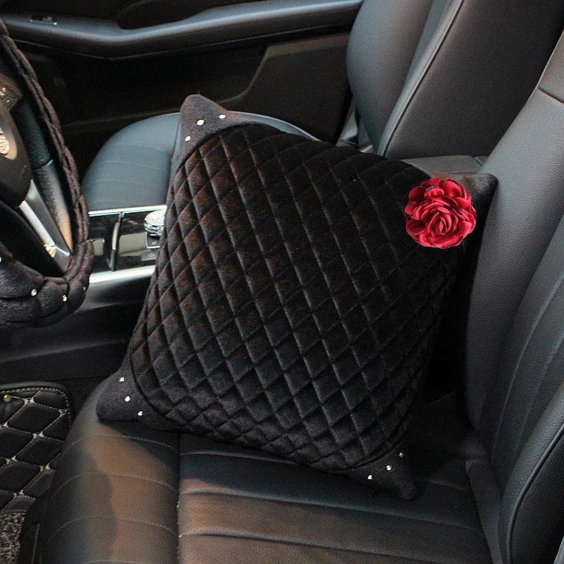 Winter-Plush-Red-Rose-Flower-Car-Headrest-Diamond-Crystal-Car-Neck-Pillow-Cushion-Car-Waist-Support-Pillows-3
