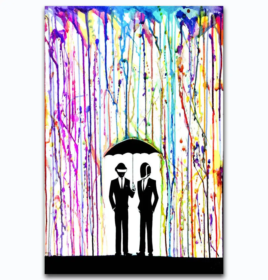 

Art Print New Daft Punk The Weeknd Watercolor Rap Hip Hop Music 14x21 24x36 27x40 Inch Silk Poster Wall Canvas Decoration X-172