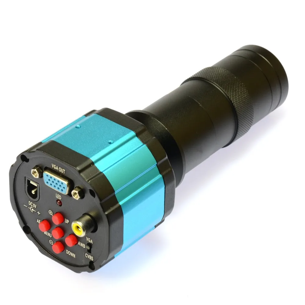 2.0MP HD 2в1 промышленный цифровой микроскоп с камерой+ " ЖК-монитор+ подставка держатель+ c-крепление объектива+ 40 СВЕТОДИОДНЫЙ Кольцо справа