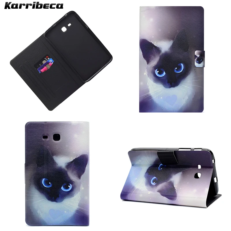 Cute dog cat bunny magnet PU tablet case for Samsung Galaxy Tab 3 Lite 7.0 T110 cover leather