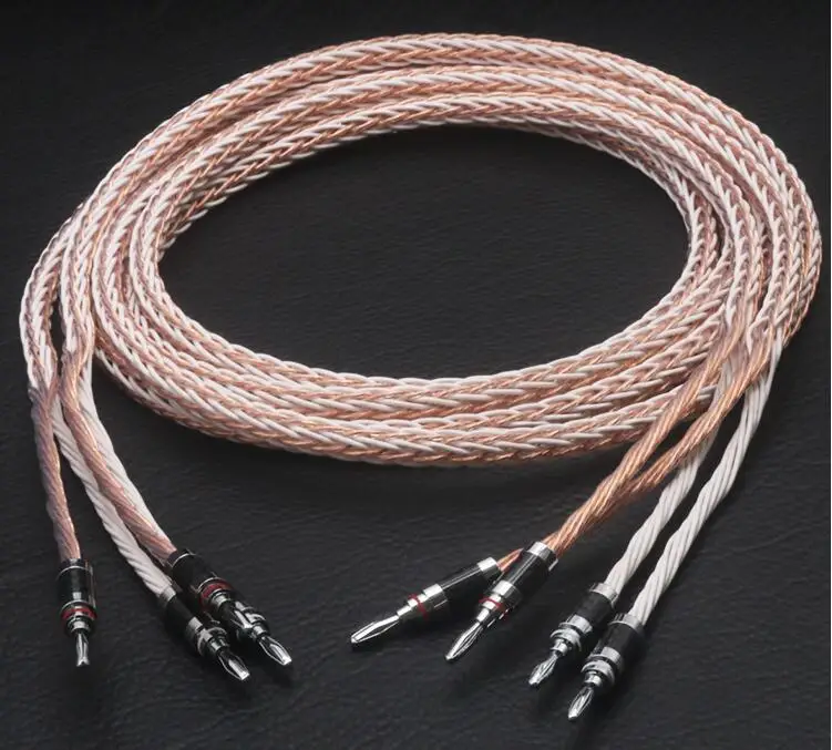 Buy One Pair 8TC Hifi Speaker Cable With Banana Jack